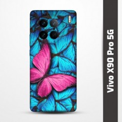 Pružný obal na Vivo X90 Pro 5G s motivem Modří motýli