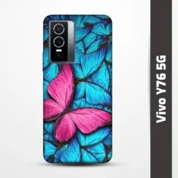 Pružný obal na Vivo Y76 5G s motivem Modří motýli
