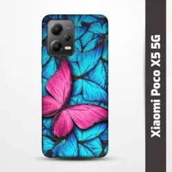 Pružný obal na Xiaomi Poco X5 5G s motivem Modří motýli
