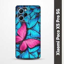 Pružný obal na Xiaomi Poco X5 Pro 5G s motivem Modří motýli