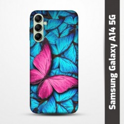 Pružný obal na Samsung Galaxy A14 5G s motivem Modří motýli
