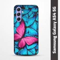 Pružný obal na Samsung Galaxy A54 5G s motivem Modří motýli