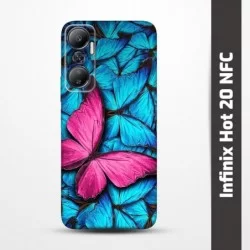 Pružný obal na Infinix Hot 20 NFC s motivem Modří motýli