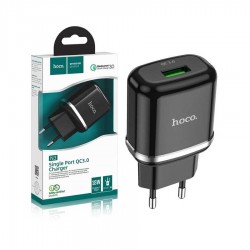 Nabíječka HOCO N3 USB 3A QC 3.0 síťový adaptér - Černá