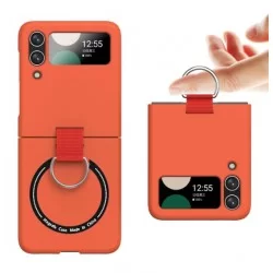 Magnetický tvrdý obal na Samsung Galaxy Z Flip 3 | Luxury case-Oranžová