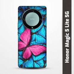 Pružný obal na Honor Magic 5 Lite 5G s motivem Modří motýli