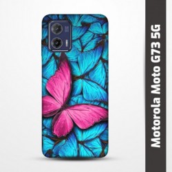 Pružný obal na Motorola Moto G73 5G s motivem Modří motýli