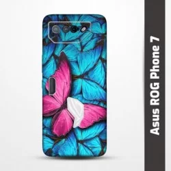 Pružný obal na Asus ROG Phone 7 s motivem Modří motýli