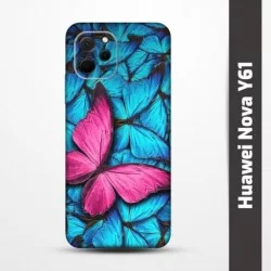 Pružný obal na Huawei Nova Y61 s motivem Modří motýli