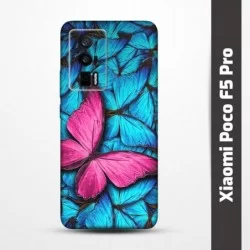 Obal na Xiaomi Poco F5 Pro s potiskem-Modří motýli