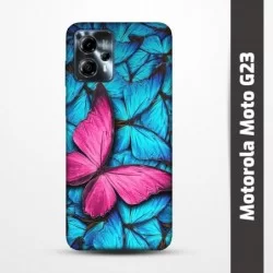 Pružný obal na Motorola Moto G23 s motivem Modří motýli