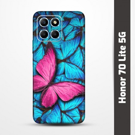 Pružný obal na Honor 70 Lite 5G s motivem Modří motýli