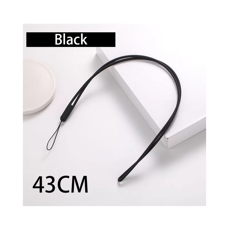 Černé silikonové poutko na mobil na ruku - dlouhé 43 cm