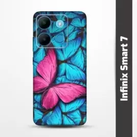 Pružný obal na Infinix Smart 7 s motivem Modří motýli