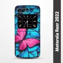 Pružný obal na Motorola Razr 2022 s motivem Modří motýli