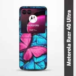 Pružný obal na Motorola Razr 40 Ultra s motivem Modří motýli
