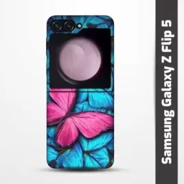 Pružný obal na Samsung Galaxy Z Flip 5 s motivem Modří motýli