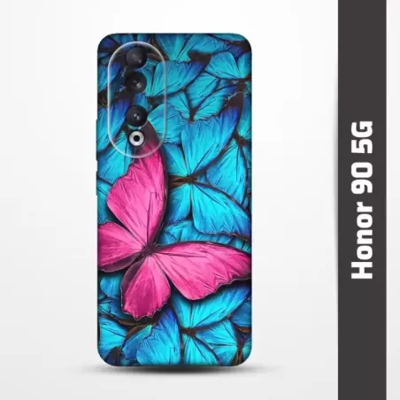 Pružný obal na Honor 90 5G s motivem Modří motýli