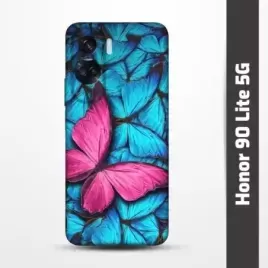 Pružný obal na Honor 90 Lite 5G s motivem Modří motýli