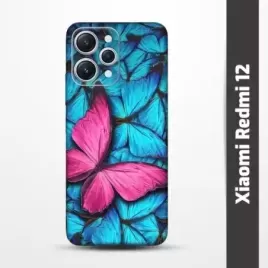 Pružný obal na Xiaomi Redmi 12 s motivem Modří motýli