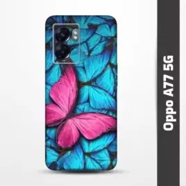 Pružný obal na Oppo A77 5G s motivem Modří motýli