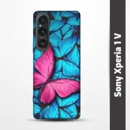 Pružný obal na Sony Xperia 1 V s motivem Modří motýli