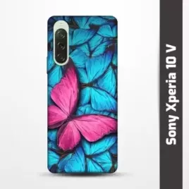 Pružný obal na Sony Xperia 10 V s motivem Modří motýli