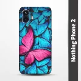 Pružný obal na Nothing Phone 2 s motivem Modří motýli