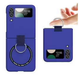 Magnetický tvrdý obal na Samsung Galaxy Z Flip 4 | Luxury case-Tmavě modrá