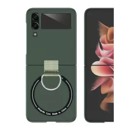 Magnetický tvrdý obal na Samsung Galaxy Z Flip 4 | Luxury case-Tmavě zelená