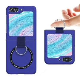 Magnetický tvrdý obal na Samsung Galaxy Z Flip 5 | Luxury case-Tmavě modrá
