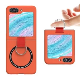 Magnetický tvrdý obal na Samsung Galaxy Z Flip 5 | Luxury case-Oranžová
