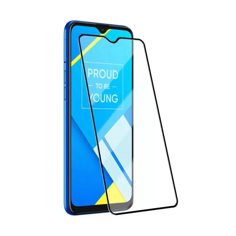 Tvrzené ochranné sklo s černými okraji na mobil Realme C53