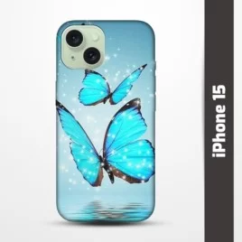 Pružný obal na iPhone 15 s motivem Motýli