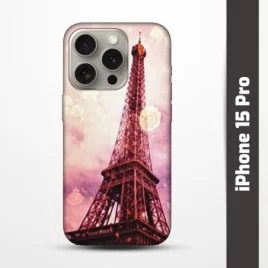 Pružný obal na iPhone 15 Pro s motivem Paris