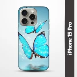 Pružný obal na iPhone 15 Pro s motivem Motýli