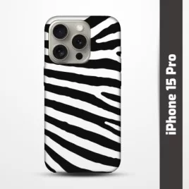 Pružný obal na iPhone 15 Pro s motivem Zebra
