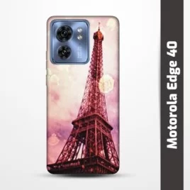 Pružný obal na Motorola Edge 40 s motivem Paris
