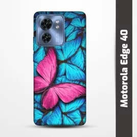 Pružný obal na Motorola Edge 40 s motivem Modří motýli