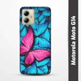 Pružný obal na Motorola Moto G14 s motivem Modří motýli