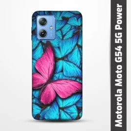 Pružný obal na Motorola Moto G54 5G Power Edition s motivem Modří motýli