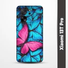 Pružný obal na Xiaomi 13T Pro s motivem Modří motýli