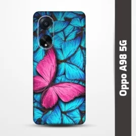 Pružný obal na Oppo A98 5G s motivem Modří motýli