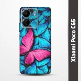 Pružný obal na Xiaomi Poco C65 s motivem Modří motýli