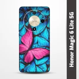 Pružný obal na Honor Magic 6 Lite 5G s motivem Modří motýli
