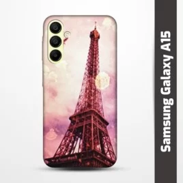Pružný obal na Samsung Galaxy A15 s motivem Paris