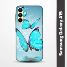 Pružný obal na Samsung Galaxy A15 s motivem Motýli