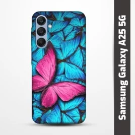 Pružný obal na Samsung Galaxy A25 5G s motivem Modří motýli