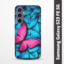Pružný obal na Samsung Galaxy S23 FE 5G s motivem Modří motýli