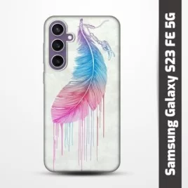 Pružný obal na Samsung Galaxy S23 FE 5G s motivem Pírko